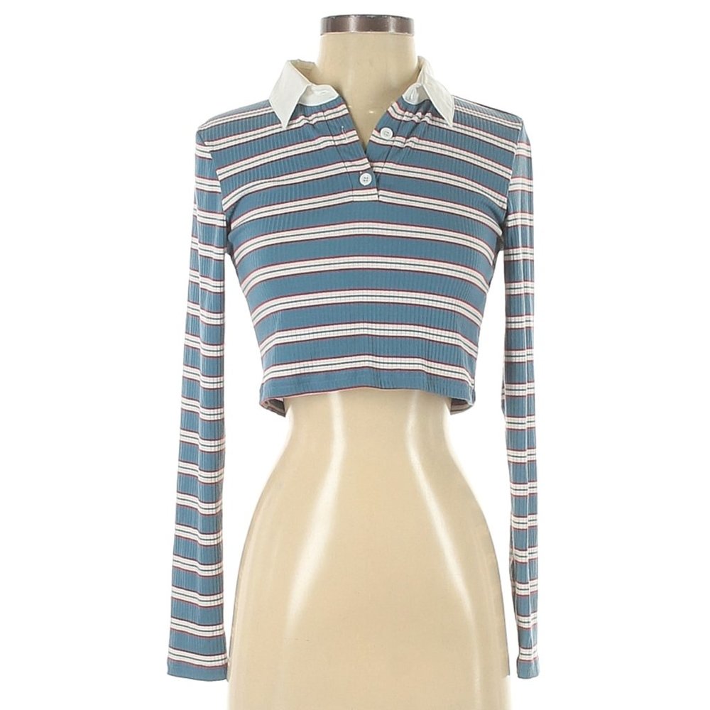 Zaful long sleeve striped shirt with collar